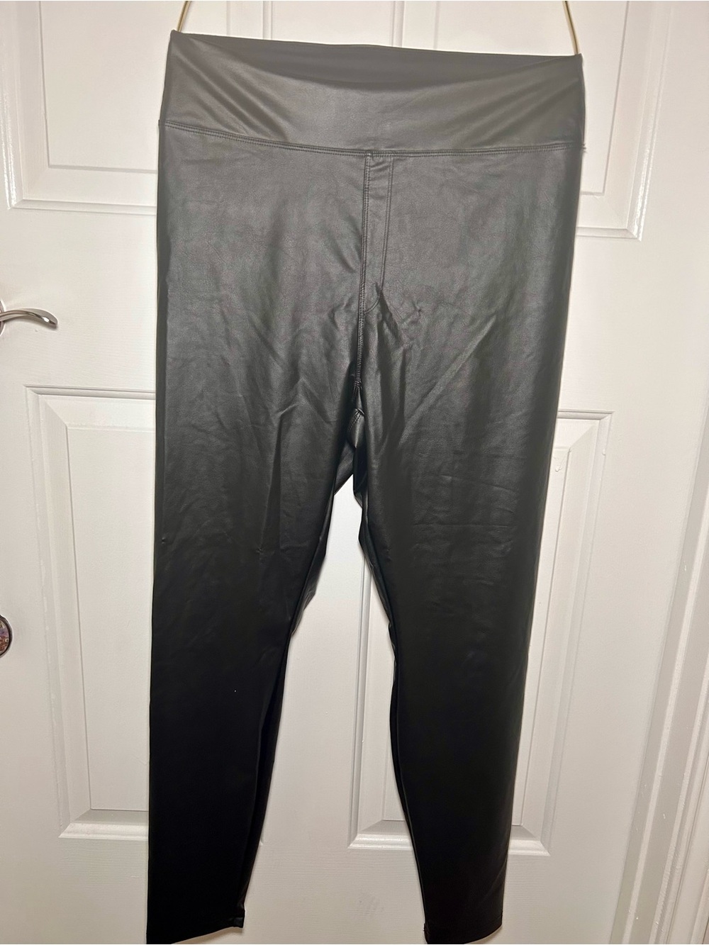 ✨Aerie OFFLINE Real Luxe High Rise Faux Leather Leggings Black XL - Picture 2 of 5